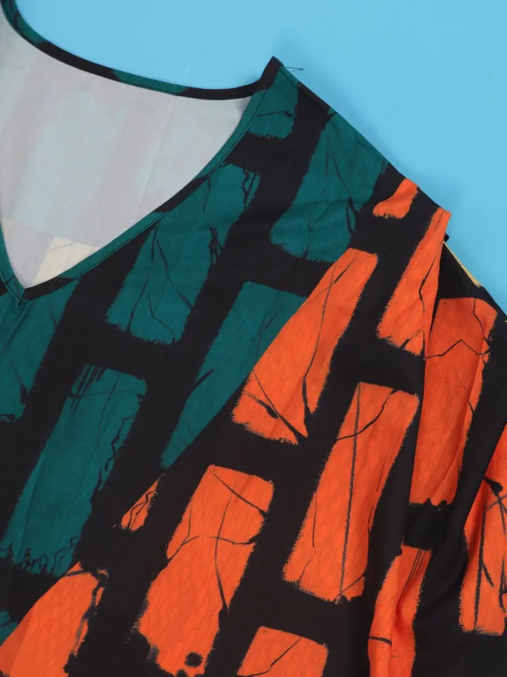 Sleeveless Color Block Split Loose Dress