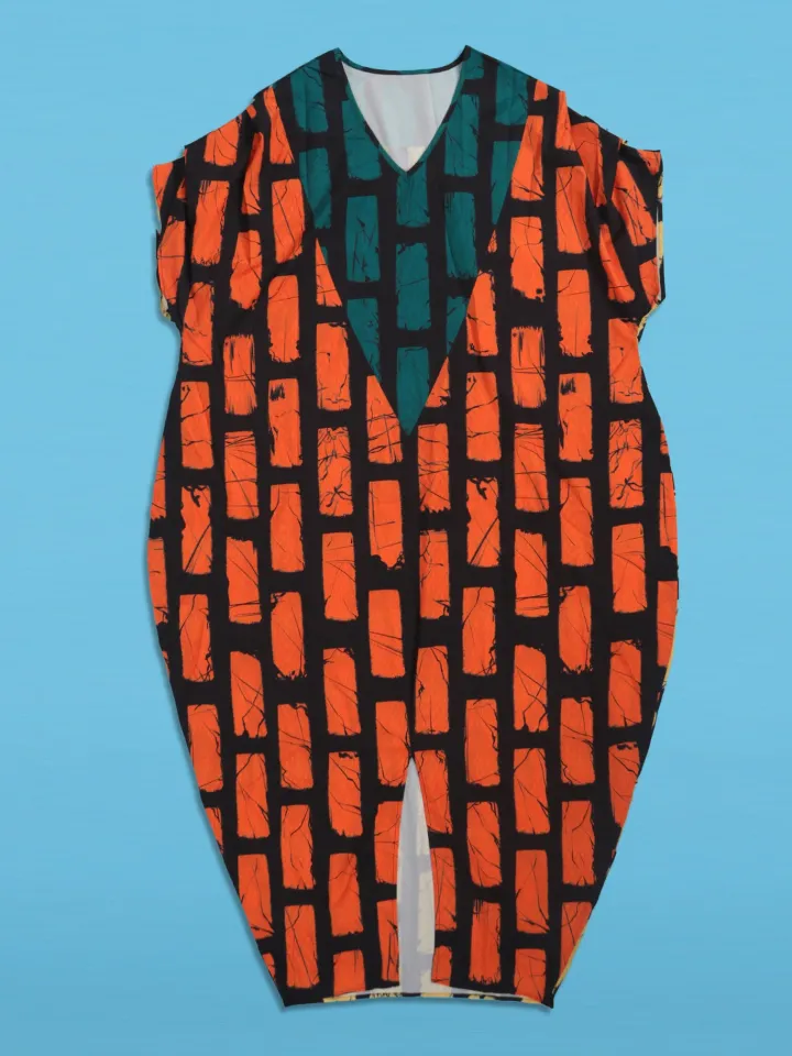 Sleeveless Color Block Split Loose Dress