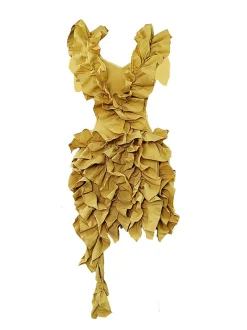 Sleeveless Crimping Backless Asymmetrical Mini Dress