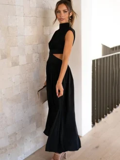 Sleeveless Cut Out Bodycon Maxi Dress