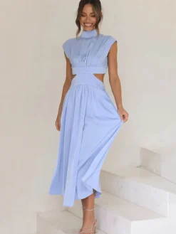 Sleeveless Cut Out Bodycon Maxi Dress