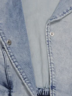 Sleeveless Elastic Waist Denim Romper