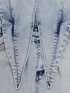 Sleeveless Elastic Waist Denim Romper