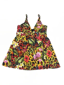 Sleeveless Leopard Print Split Bodycon Swimsuit