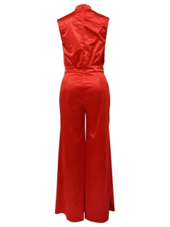 Sleeveless Mock Neck Wide-Leg Jumpsuit