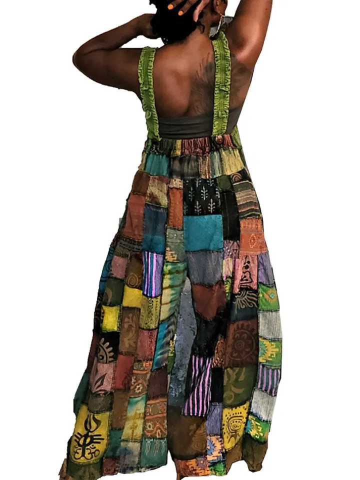 Sleeveless Plaid Print Overalls Jumpsuit