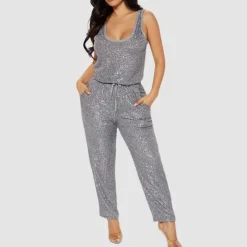 Sleeveless Sequins Jumpsuit