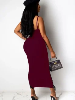 Sleeveless Tie Up Maxi Dress