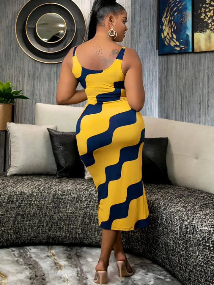 Sleeveless Tie-up Printed Midi Dress