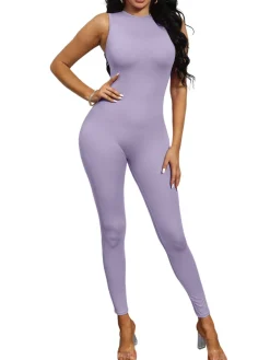 Sleeveless Zipper Jumpsuits