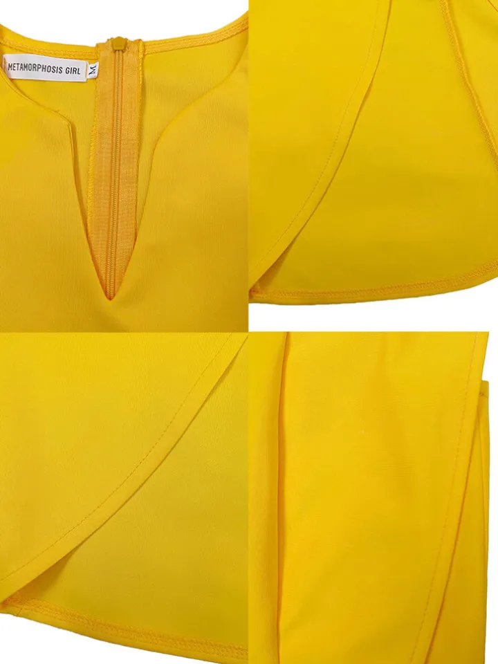 Sleevelesss Ruffle Patchwork Bodycon Midi Dress