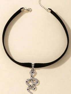 Snake Pendant Flannel Necklaces