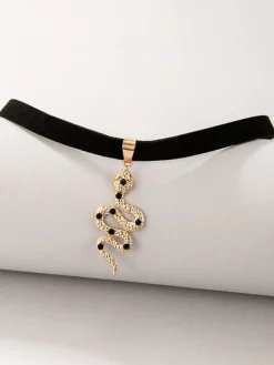 Snake Pendant Flannel Necklaces