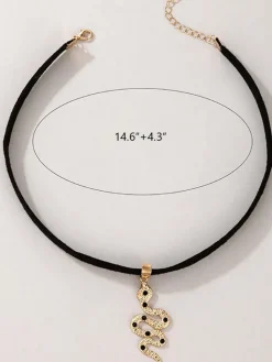 Snake Pendant Flannel Necklaces