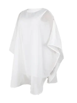 Solid Chiffon Cape Overlay Dress