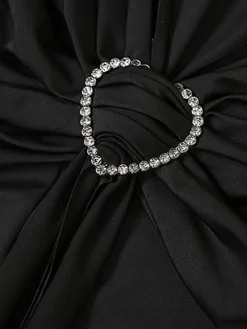 Solid Color Asymmetrical Tie-Waist Maxi Dress