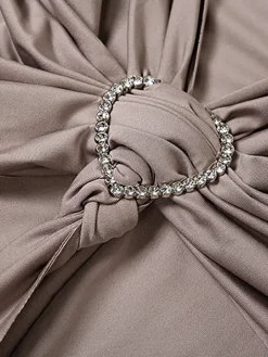 Solid Color Asymmetrical Tie-Waist Maxi Dress