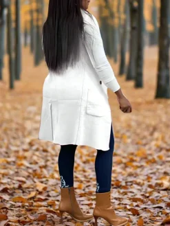 Solid Color Lapel Sleeveless Button Down Vest Jacket