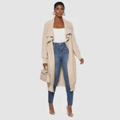 Solid Color Long Knit Cardigan