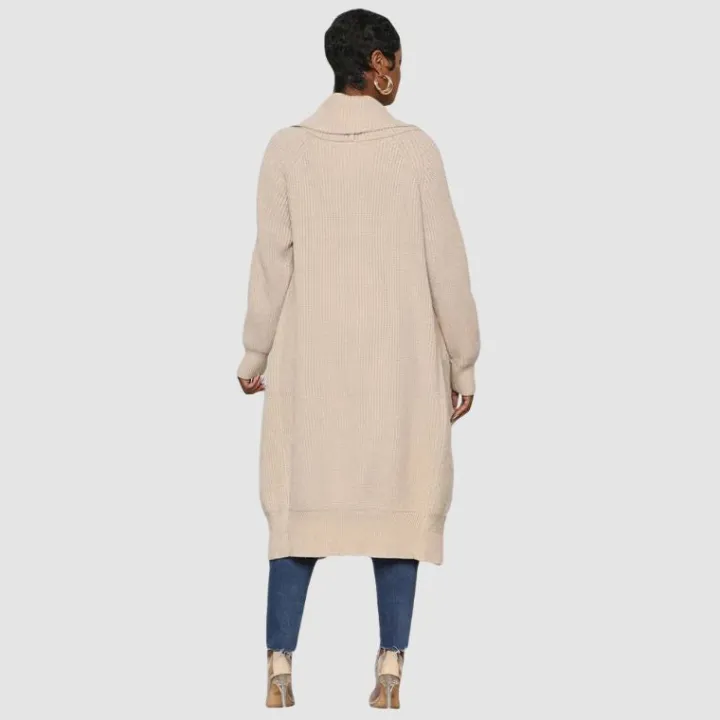 Solid Color Long Knit Cardigan