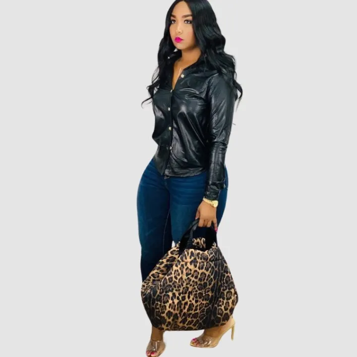 Solid Color PU Shirts