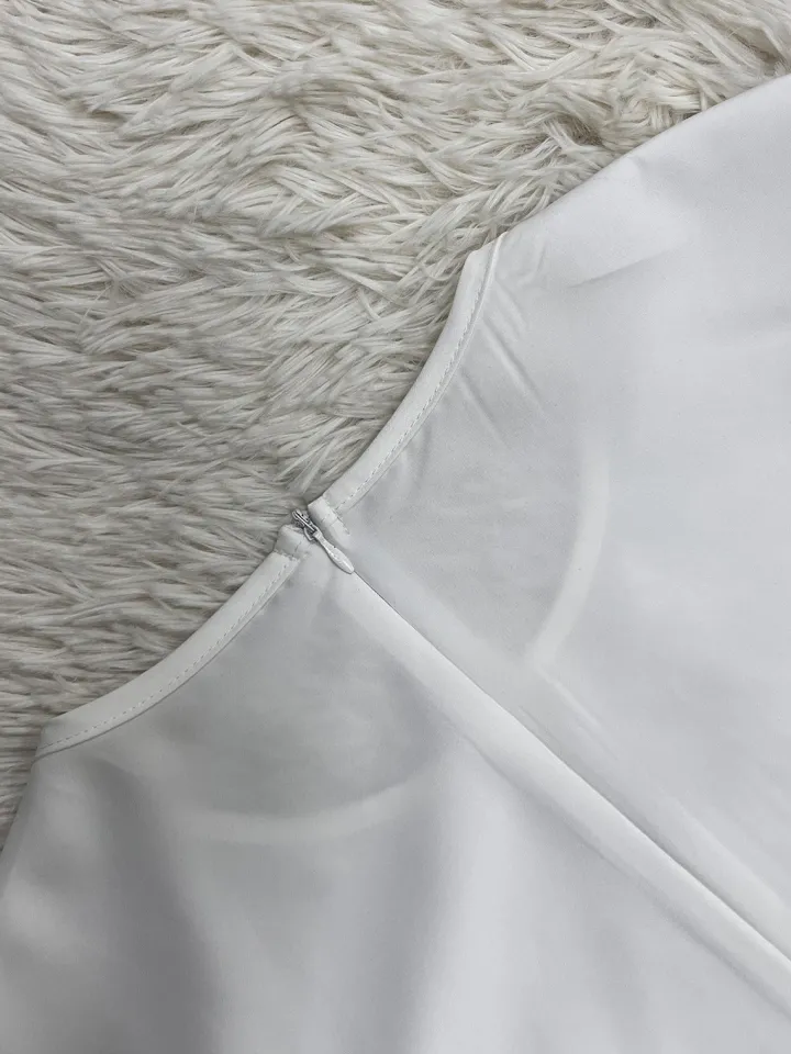 Solid Color Puff Sleeve Drawstring Waist Dress