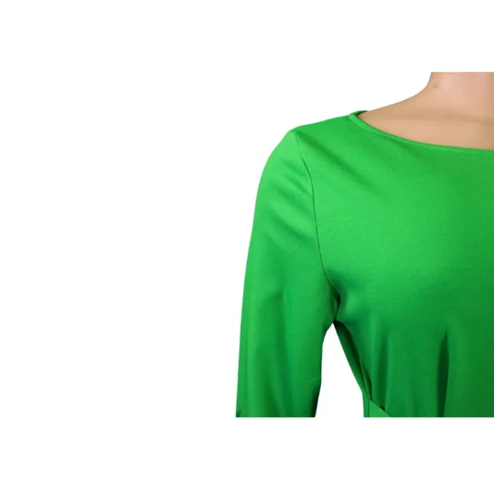 Solid Color Tie-up Dress