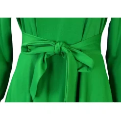 Solid Color Tie-up Dress