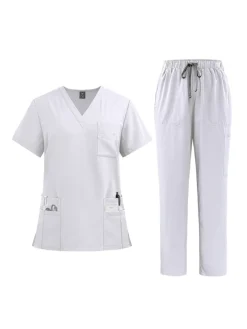 Solid Color Top Straight Leg Pants Set