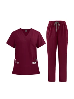 Solid Color Top Straight Leg Pants Set