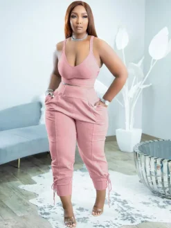 Spaghetti Strap Top and Long Pants Set