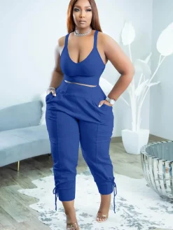 Spaghetti Strap Top and Long Pants Set