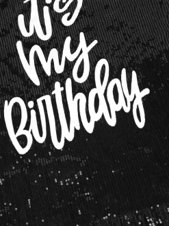 Sparkling Printed Lotus Hem Birthday Shimmery Dress