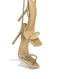 Sparkling Rhinestone Ankle Strap High Heel Sandal