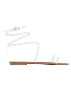 Sparkly Rhinestone Strappy Flat Sandals