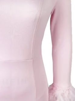 Square Neck Feather Midi Dress