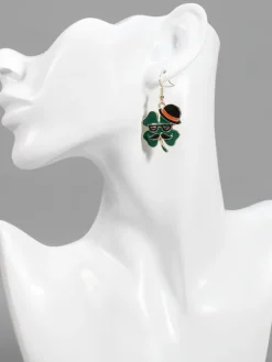 St Patrick's Day Clover Beer Earrings