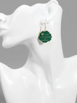 St Patrick's Day Clover Beer Earrings