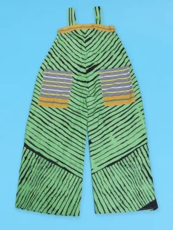 Strap Print Pockets Wide Leg Jumpsuit