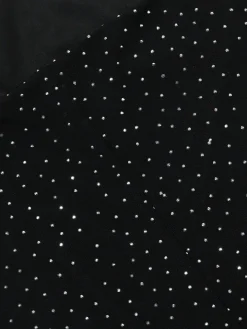 Strap Rhinestone Mesh Maxi Dress