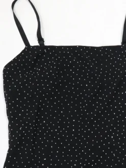 Strap Rhinestone Mesh Maxi Dress