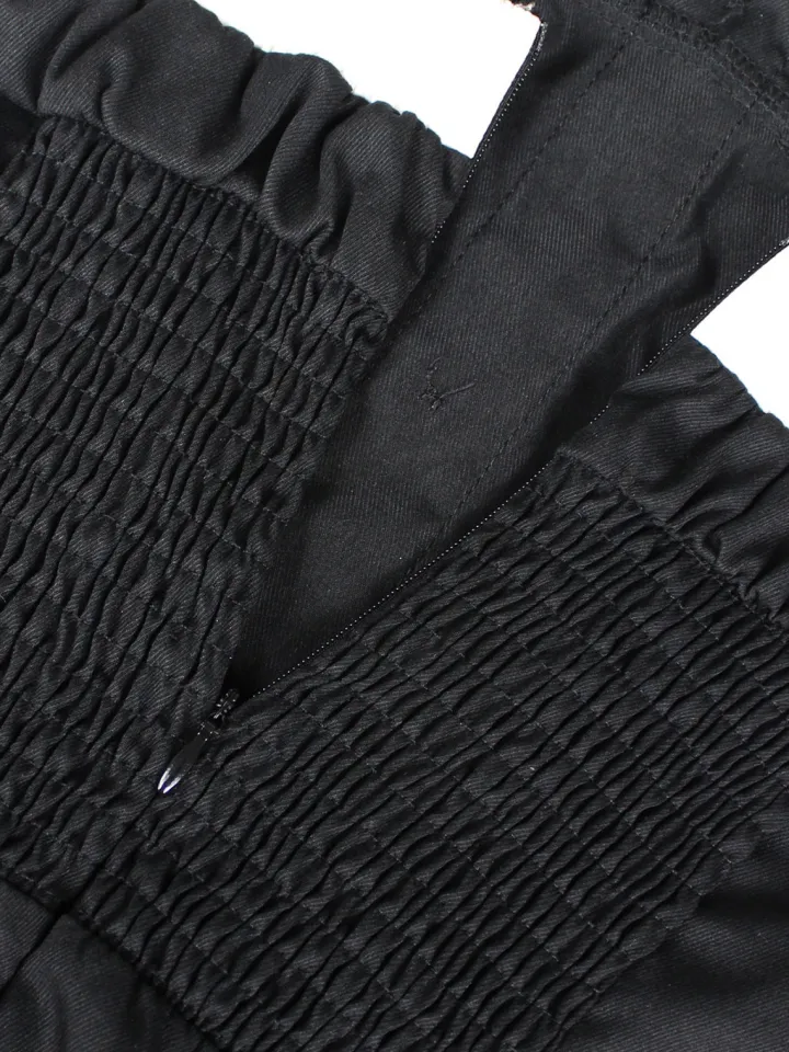 Strapless Button Front Belted A-Line Maxi Dress