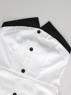 Strapless Button Front Belted A-Line Maxi Dress