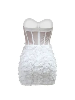 Strapless Floral Mini Dress