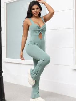 Strappy Cutout Backless Fitted Jumpsuit