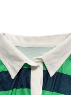 Striped Contrast Crop Top Skirt Set