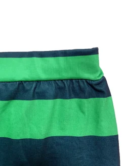 Striped Contrast Crop Top Skirt Set