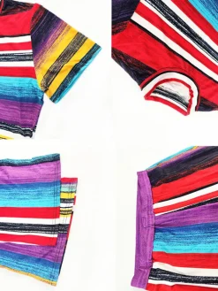 Striped Crop Top and Wide Leg Pants Set