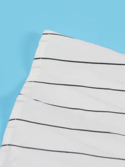 Striped Cross Strap Backless Flare Dress