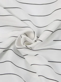 Striped Cross Strap Backless Flare Dress